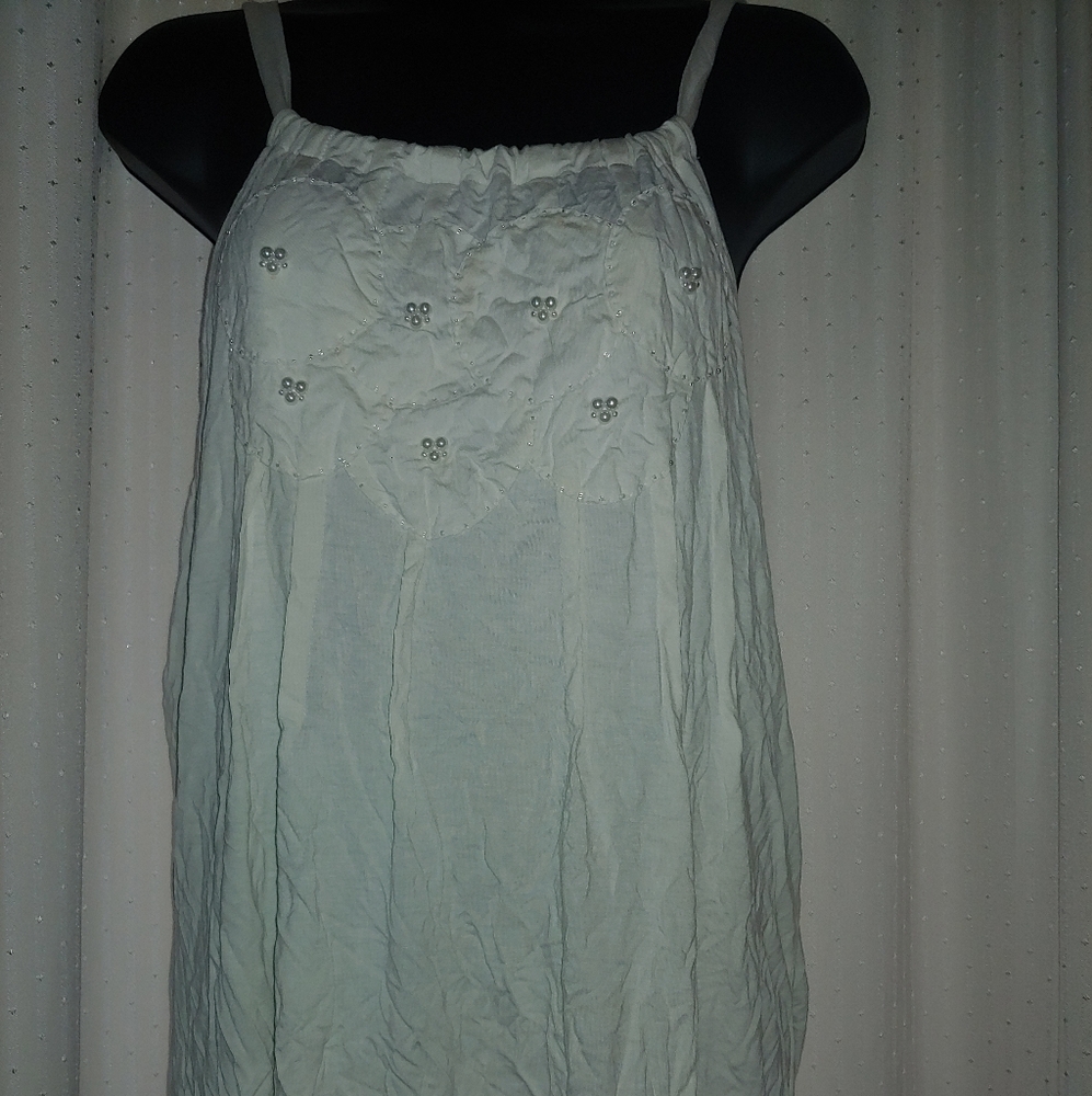 The Limited White Pearl Embellished Tank Top XL